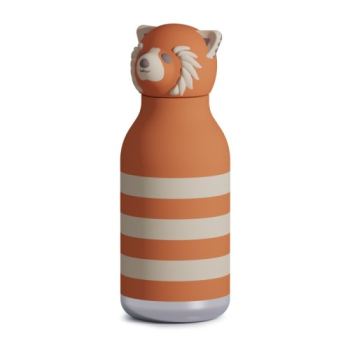 BESTIE-HOLIDAY-FLASCHE - Red Panda | mit Silikon Trinkhalm und Reinigungsbürste